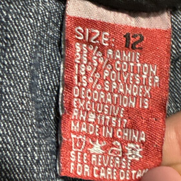 Coz Jeans Flare Leg Button Flap Closure 30x31 Women's 12 stretch dark wash Y2K - Picture 13 of 13